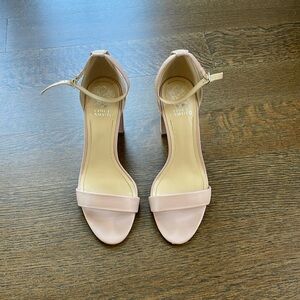 Vince Camuto, nude thick heel with strap